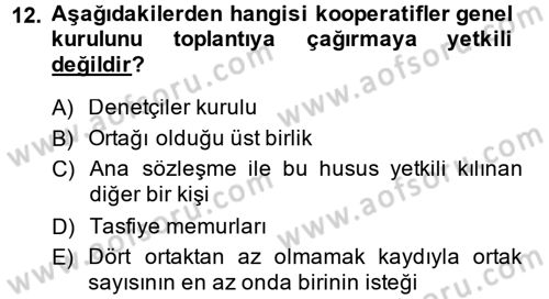Şirketler Muhasebesi Dersi 2014 - 2015 Yılı (Final) Dönem Sonu Sınav Soruları 12. Soru