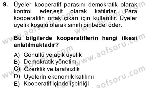 Şirketler Muhasebesi Dersi 2014 - 2015 Yılı (Final) Dönem Sonu Sınav Soruları 9. Soru