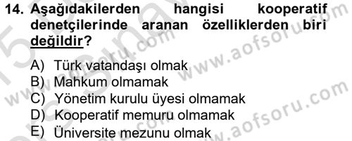 Şirketler Muhasebesi Dersi 2014 - 2015 Yılı Tek Ders Sınav Soruları 14. Soru