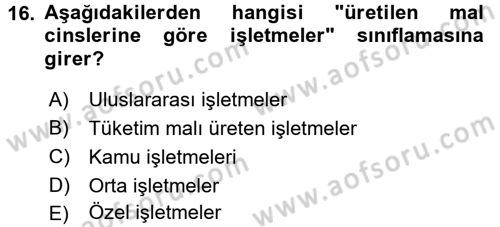 Şirketler Muhasebesi Dersi 2015 - 2016 Yılı (Vize) Ara Sınav Soruları 16. Soru