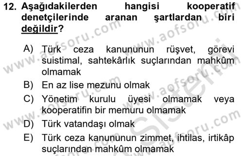 Şirketler Muhasebesi Dersi 2015 - 2016 Yılı (Final) Dönem Sonu Sınav Soruları 12. Soru