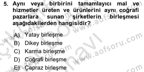 Şirketler Muhasebesi Dersi 2015 - 2016 Yılı (Final) Dönem Sonu Sınav Soruları 5. Soru