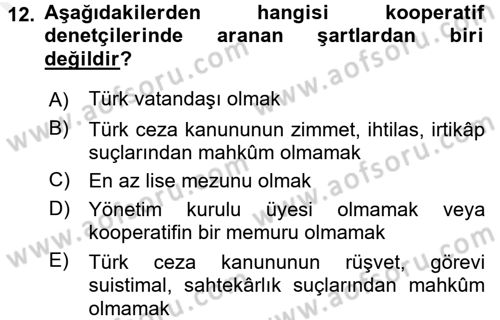 Şirketler Muhasebesi Dersi 2015 - 2016 Yılı Tek Ders Sınav Soruları 12. Soru