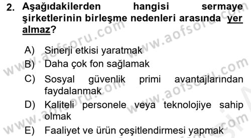 Şirketler Muhasebesi Dersi 2015 - 2016 Yılı Tek Ders Sınav Soruları 2. Soru