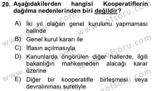 Şirketler Muhasebesi Dersi 2016 - 2017 Yılı 3 Ders Sınav Soruları 20. Soru