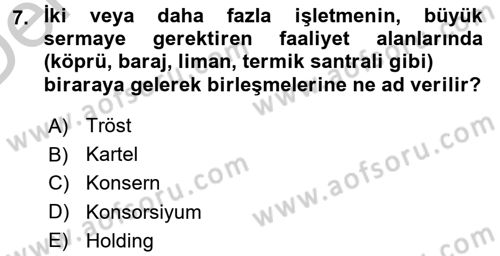 Şirketler Muhasebesi Dersi 2016 - 2017 Yılı 3 Ders Sınav Soruları 7. Soru