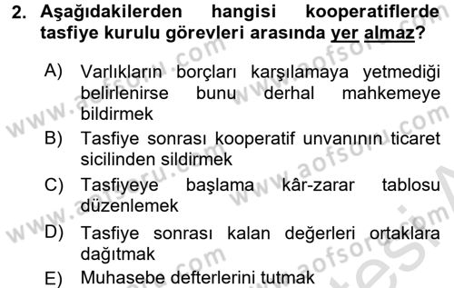 Şirketler Muhasebesi Dersi 2016 - 2017 Yılı (Final) Dönem Sonu Sınav Soruları 2. Soru