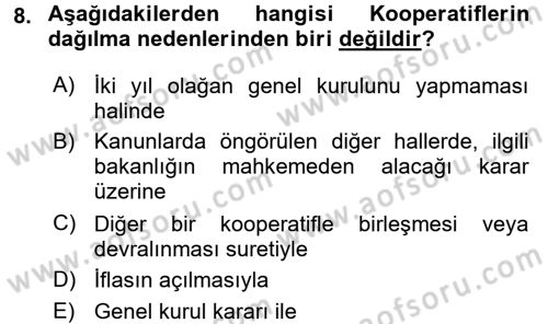 Şirketler Muhasebesi Dersi 2016 - 2017 Yılı (Final) Dönem Sonu Sınav Soruları 8. Soru