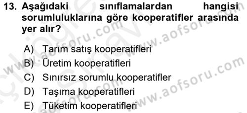 Şirketler Muhasebesi Dersi 2017 - 2018 Yılı 3 Ders Sınav Soruları 13. Soru