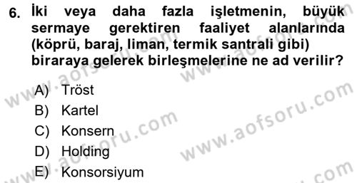 Şirketler Muhasebesi Dersi 2017 - 2018 Yılı 3 Ders Sınav Soruları 6. Soru