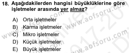 Şirketler Muhasebesi Dersi 2017 - 2018 Yılı (Vize) Ara Sınav Soruları 18. Soru
