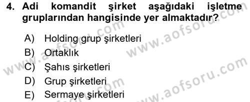 Şirketler Muhasebesi Dersi 2017 - 2018 Yılı (Vize) Ara Sınav Soruları 4. Soru