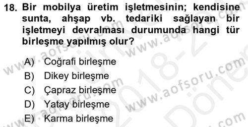 Şirketler Muhasebesi Dersi 2018 - 2019 Yılı (Final) Dönem Sonu Sınav Soruları 18. Soru