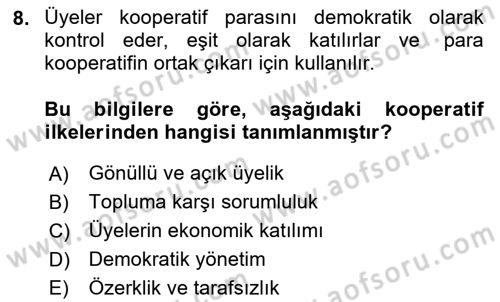 Şirketler Muhasebesi Dersi 2023 - 2024 Yılı (Vize) Ara Sınav Soruları 8. Soru