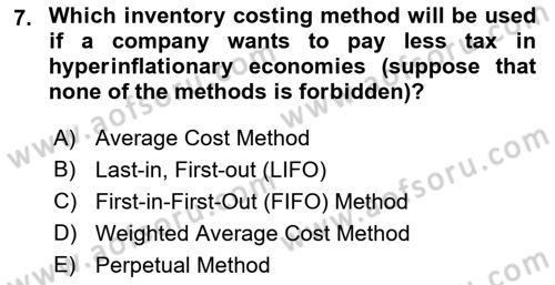 Accounting 1 Dersi 2018 - 2019 Yılı (Final) Dönem Sonu Sınav Soruları 7. Soru