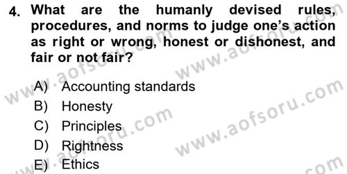 Accounting 1 Dersi 2018 - 2019 Yılı Yaz Okulu Sınav Soruları 4. Soru
