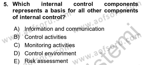 Accounting 1 Dersi 2018 - 2019 Yılı Yaz Okulu Sınav Soruları 5. Soru