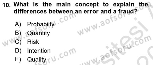Accounting 1 Dersi 2019 - 2020 Yılı (Final) Dönem Sonu Sınavı 10. Soru