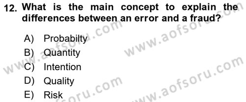 Accounting 1 Dersi 2020 - 2021 Yılı Yaz Okulu Sınav Soruları 12. Soru