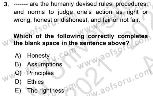 Accounting 1 Dersi 2021 - 2022 Yılı (Vize) Ara Sınav Soruları 3. Soru