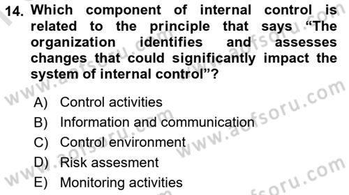 Accounting 1 Dersi 2021 - 2022 Yılı (Final) Dönem Sonu Sınav Soruları 14. Soru