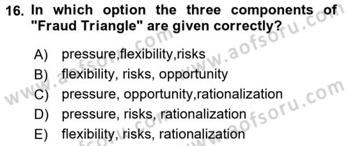 Accounting 1 Dersi 2021 - 2022 Yılı (Final) Dönem Sonu Sınav Soruları 16. Soru
