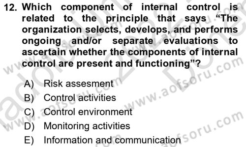 Accounting 1 Dersi 2022 - 2023 Yılı (Final) Dönem Sonu Sınav Soruları 12. Soru