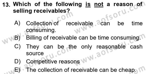 Accounting 1 Dersi 2022 - 2023 Yılı (Final) Dönem Sonu Sınav Soruları 13. Soru