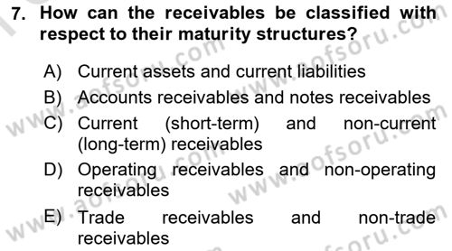 Accounting 1 Dersi 2022 - 2023 Yılı (Final) Dönem Sonu Sınav Soruları 7. Soru