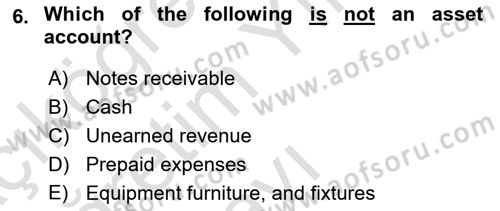 Accounting 1 Dersi 2022 - 2023 Yılı Yaz Okulu Sınav Soruları 6. Soru