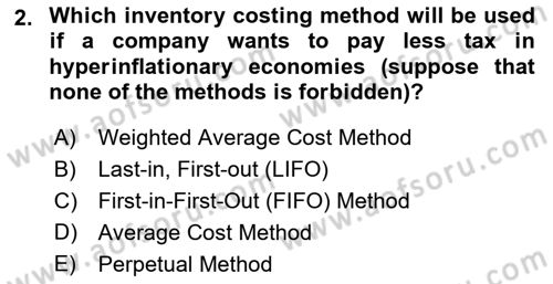 Accounting 1 Dersi 2023 - 2024 Yılı (Final) Dönem Sonu Sınav Soruları 2. Soru