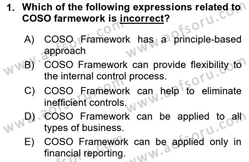 Accounting 1 Dersi 2024 - 2025 Yılı (Final) Dönem Sonu Sınav Soruları 1. Soru