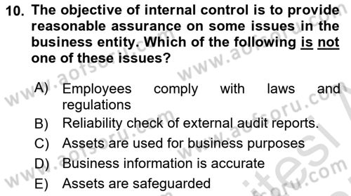 Accounting 1 Dersi 2024 - 2025 Yılı (Final) Dönem Sonu Sınav Soruları 10. Soru