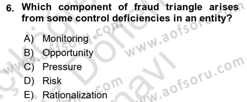 Accounting 1 Dersi 2024 - 2025 Yılı (Final) Dönem Sonu Sınav Soruları 6. Soru