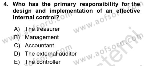 Accounting 1 Dersi 2024 - 2025 Yılı Yaz Okulu Sınav Soruları 4. Soru