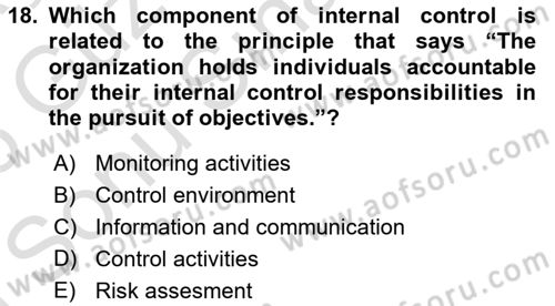 Accounting 1 Dersi 2025 - 2026 Yılı (Final) Dönem Sonu Sınav Soruları 18. Soru