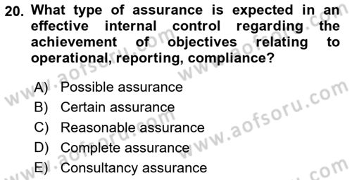Accounting 1 Dersi 2025 - 2026 Yılı (Final) Dönem Sonu Sınav Soruları 20. Soru