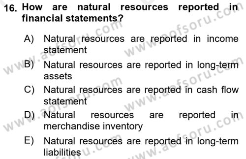 Accounting 2 Dersi 2018 - 2019 Yılı (Vize) Ara Sınav Soruları 16. Soru