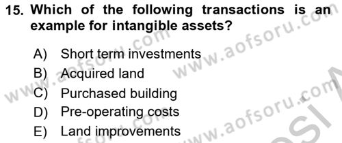 Accounting 2 Dersi 2018 - 2019 Yılı Yaz Okulu Sınav Soruları 15. Soru
