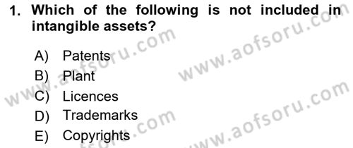 Accounting 2 Dersi 2020 - 2021 Yılı Yaz Okulu Sınav Soruları 1. Soru