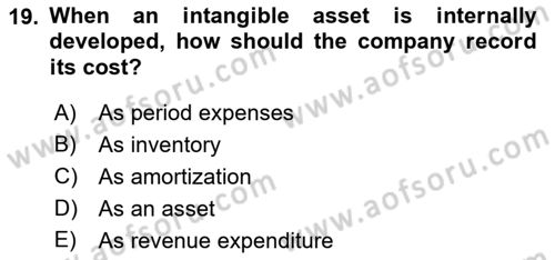 Accounting 2 Dersi 2021 - 2022 Yılı (Vize) Ara Sınav Soruları 19. Soru