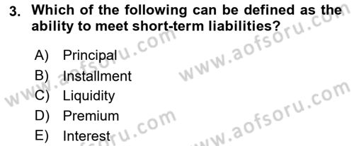Accounting 2 Dersi 2022 - 2023 Yılı Yaz Okulu Sınav Soruları 3. Soru