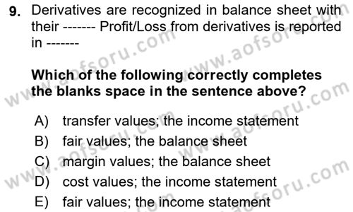 Accounting 2 Dersi 2022 - 2023 Yılı Yaz Okulu Sınav Soruları 9. Soru