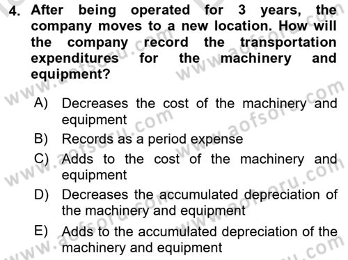 Accounting 2 Dersi 2023 - 2024 Yılı (Vize) Ara Sınav Soruları 4. Soru