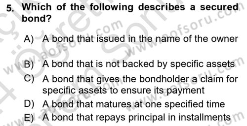 Accounting 2 Dersi 2023 - 2024 Yılı (Final) Dönem Sonu Sınav Soruları 5. Soru