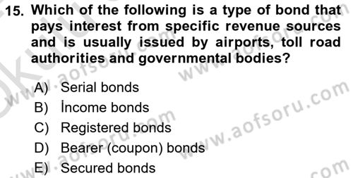Accounting 2 Dersi 2023 - 2024 Yılı Yaz Okulu Sınav Soruları 15. Soru