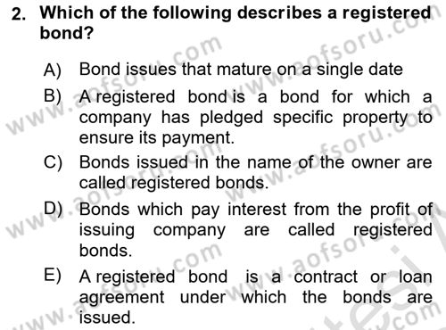 Accounting 2 Dersi 2023 - 2024 Yılı Yaz Okulu Sınav Soruları 2. Soru