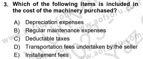 Accounting 2 Dersi 2023 - 2024 Yılı Yaz Okulu Sınav Soruları 3. Soru