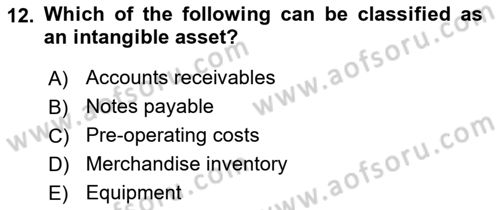 Accounting 2 Dersi 2024 - 2025 Yılı (Vize) Ara Sınav Soruları 12. Soru