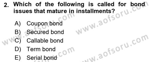 Accounting 2 Dersi 2024 - 2025 Yılı (Final) Dönem Sonu Sınav Soruları 2. Soru